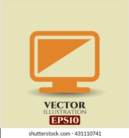 monitor icon vector symbol flat eps jpg app web concept website
