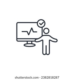 monitor icon. vector.Editable stroke.linear style sign for use web design,logo.Symbol illustration.