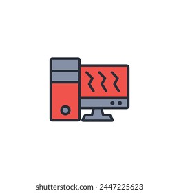 monitor icon. vector.Editable stroke.linear style sign for use web design,logo.Symbol illustration.