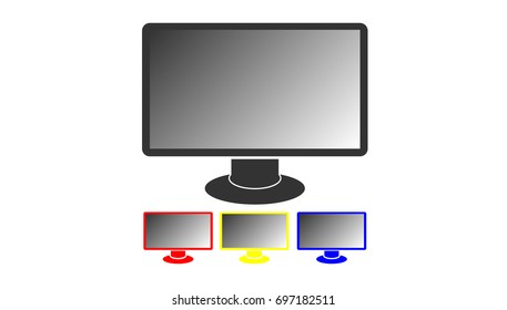 Monitor icon Widescreen. Color pictogram on white background. Vector illustration symbol and bonus icons