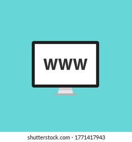 Monitor-Symbol mit www im Bildschirm