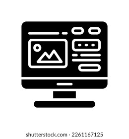 monitor icon for your website, mobile, presentation, and logo design.