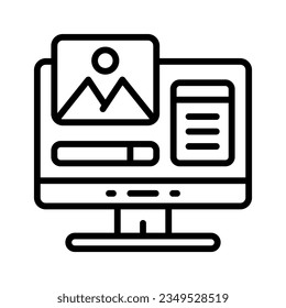 monitor icon for your website, mobile, presentation, and logo design.