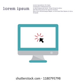 Monitor icon,computer screen icon, flat design