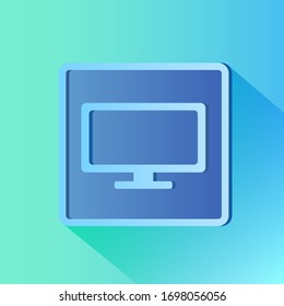 The monitor icon.Flat icon for web design.Vector illustration.
