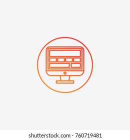 Monitor icon.gradient illustration isolated vector sign symbol