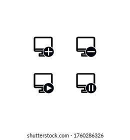 monitor icons colored black white