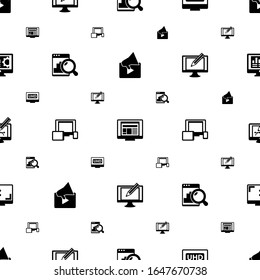 monitor icons pattern seamless. Included editable filled Video marketing, layout, 4K Streaming, Web analytics, responsive web design, Digital illustration icons. monitor icons for web and mobile.
