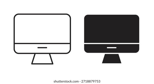Monitor icons set isolated on white background flat vector illustration.