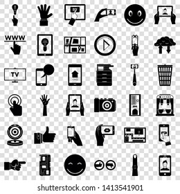 Monitor icons set. Simple style of 36 monitor vector icons for web for any design