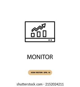 monitor icons  symbol vector elements for infographic web