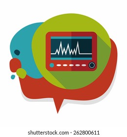 monitor in the ICU flat icon with long shadow,eps10