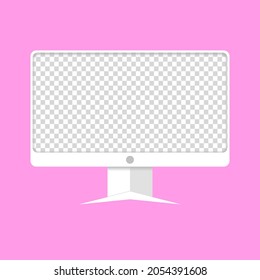 Monitor illustration on white Transparent vector