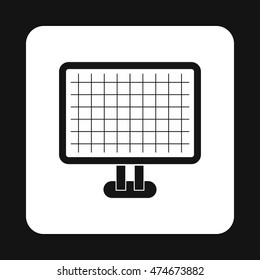 Monitor with image on screen icon in simple style isolated on white background. Drawing symbol