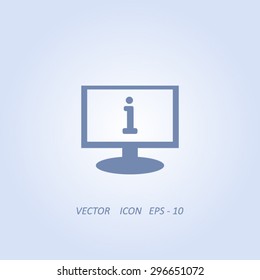 Monitor with Information sign icon.