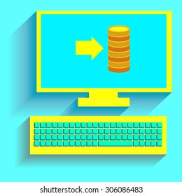 monitor internet computer equipment screen vector icon