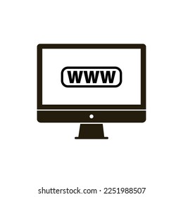 monitor - internet icon vector