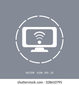 Monitor with Internet vector icon