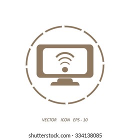 Monitor with Internet vector icon
