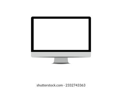 Monitor isolate blank screen display mockup pc vector.Computer  with empty screen.Eps 10
