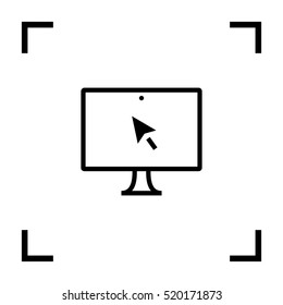 monitor isolated minimal icon. computer graph line vector icon for websites and mobile minimalistic flat design.