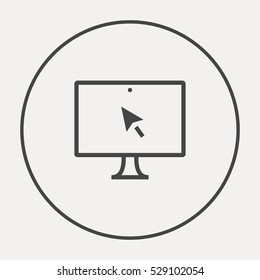 monitor isolated minimal icon. computer graph line vector icon for websites and mobile minimalistic flat design.