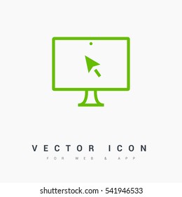 monitor isolated minimal icon. computer graph line vector icon for websites and mobile minimalistic flat design.