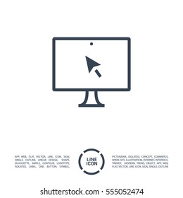 monitor isolated minimal icon. computer graph line vector icon for websites and mobile minimalistic flat design.