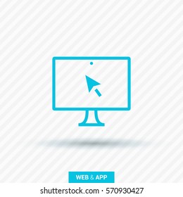 monitor isolated minimal icon. computer graph line vector icon for websites and mobile minimalistic flat design.