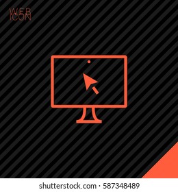 monitor isolated minimal icon. computer graph line vector icon for websites and mobile minimalistic flat design.