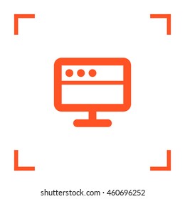 Monitor isolated minimal single flat icon. Gadget line vector icon for websites and mobile minimalistic flat design.