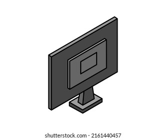 Monitor isometric design icon. Vector web illustration. 3d colorful concept