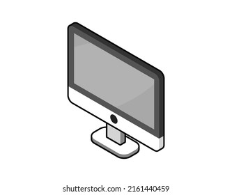 Monitor isometric design icon. Vector web illustration. 3d colorful concept