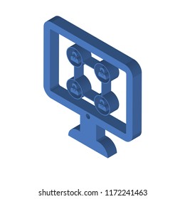 Monitor isometric left top view 3D icon