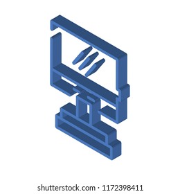 Monitor isometric left top view 3D icon