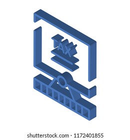 Monitor isometric left top view 3D icon