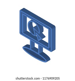 Monitor isometric left top view 3D icon