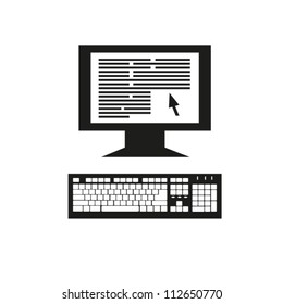  Monitor and keyboard. EPS-10 (non transparent elements,non gradient)