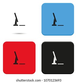 Monitor with keyboard flat vector icon.