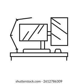 monitor lamp home office line icon vector. monitor lamp home office sign. isolated contour symbol black illustration
