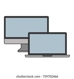 monitor and laptop mockup gadget blank screen