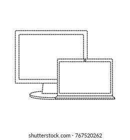 monitor and laptop mockup gadget blank screen