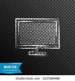 monitor. lcd from connecting dot and line. light effect. vector illustration, isolated on transparent background