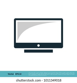 Monitor, LCD, LED Icon Vector Logo Template Illustration Design. Vector EPS 10.