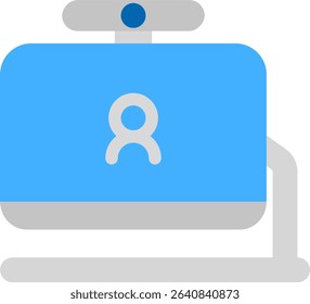monitor with left arm icon flat style design