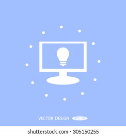 Monitor with Light Bulb Icon