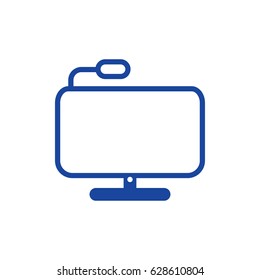 Monitor with lighting icon vector