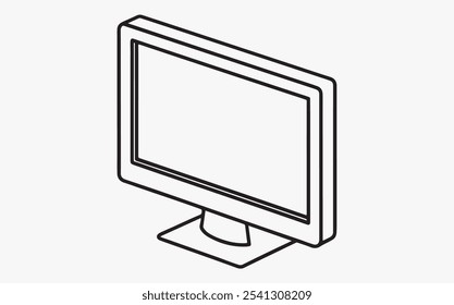 Ícone de vetor de arte de linha de monitor