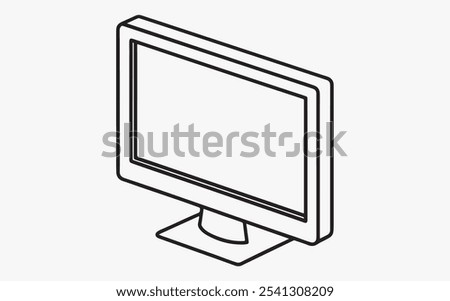 Monitor line art vector icon