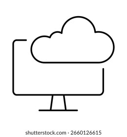 Monitor Line Editable Stroke Icon. PC, Computer Functions, Settings, Technology, Security, Shopping, Wallet, Marketing, Promotion, Communication Vector Illustration.